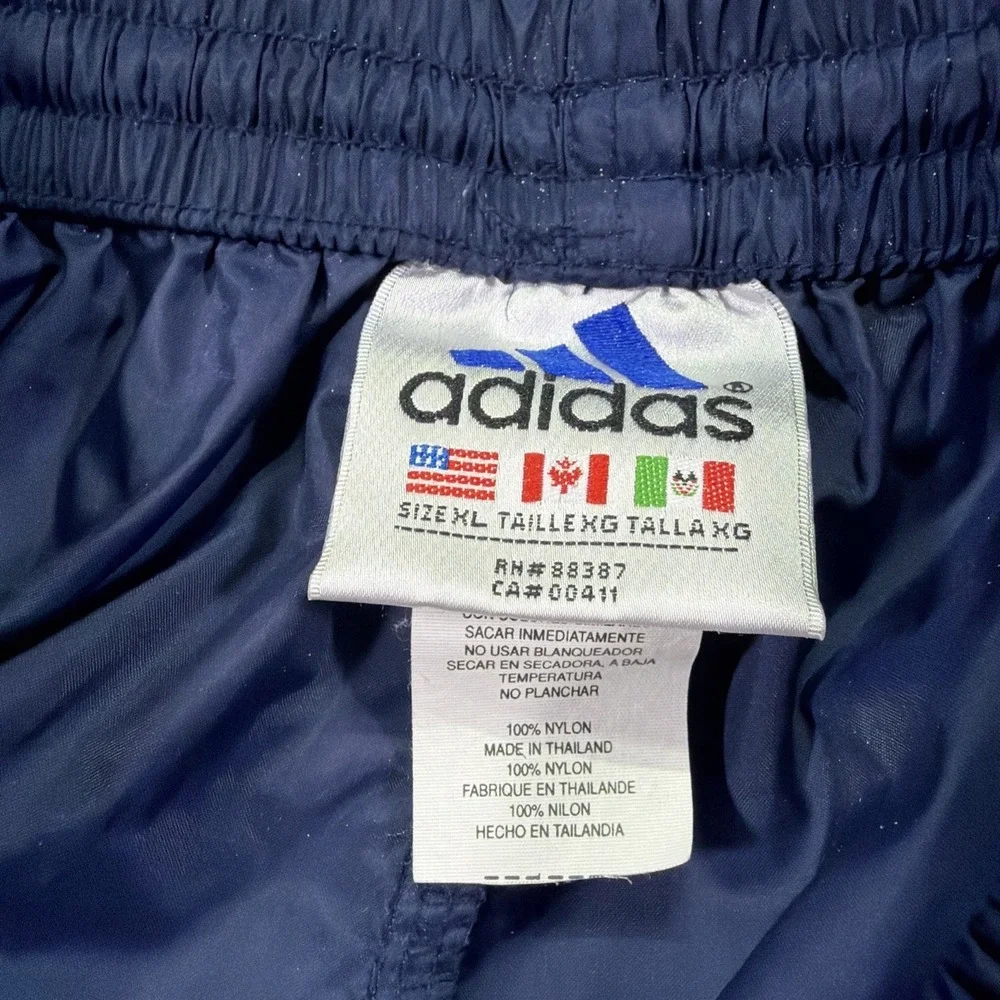 Vintage Adidas Baggy Track Pants 90s Y2K Hiphop Size XL 32X32 Striped Navy Blue